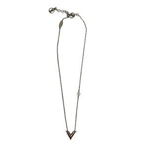 Louis Vuitton LV Essential V Necklace Silver Tone